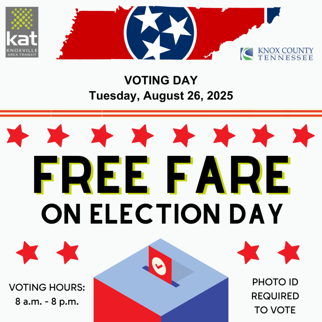 "Fare Free on Election Day" Voting Hours are 8AM-8PM